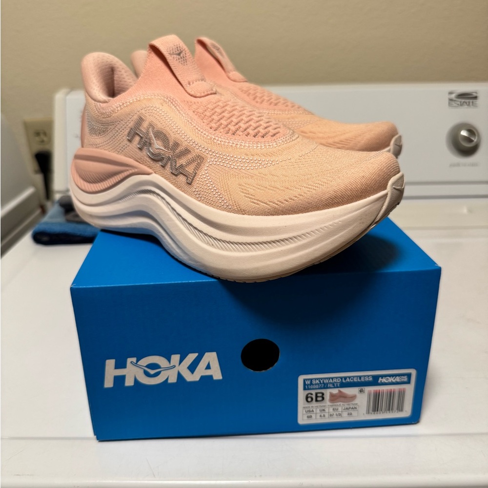 Hoka Women's Skyward Laceless Sneakers in Blush Pink